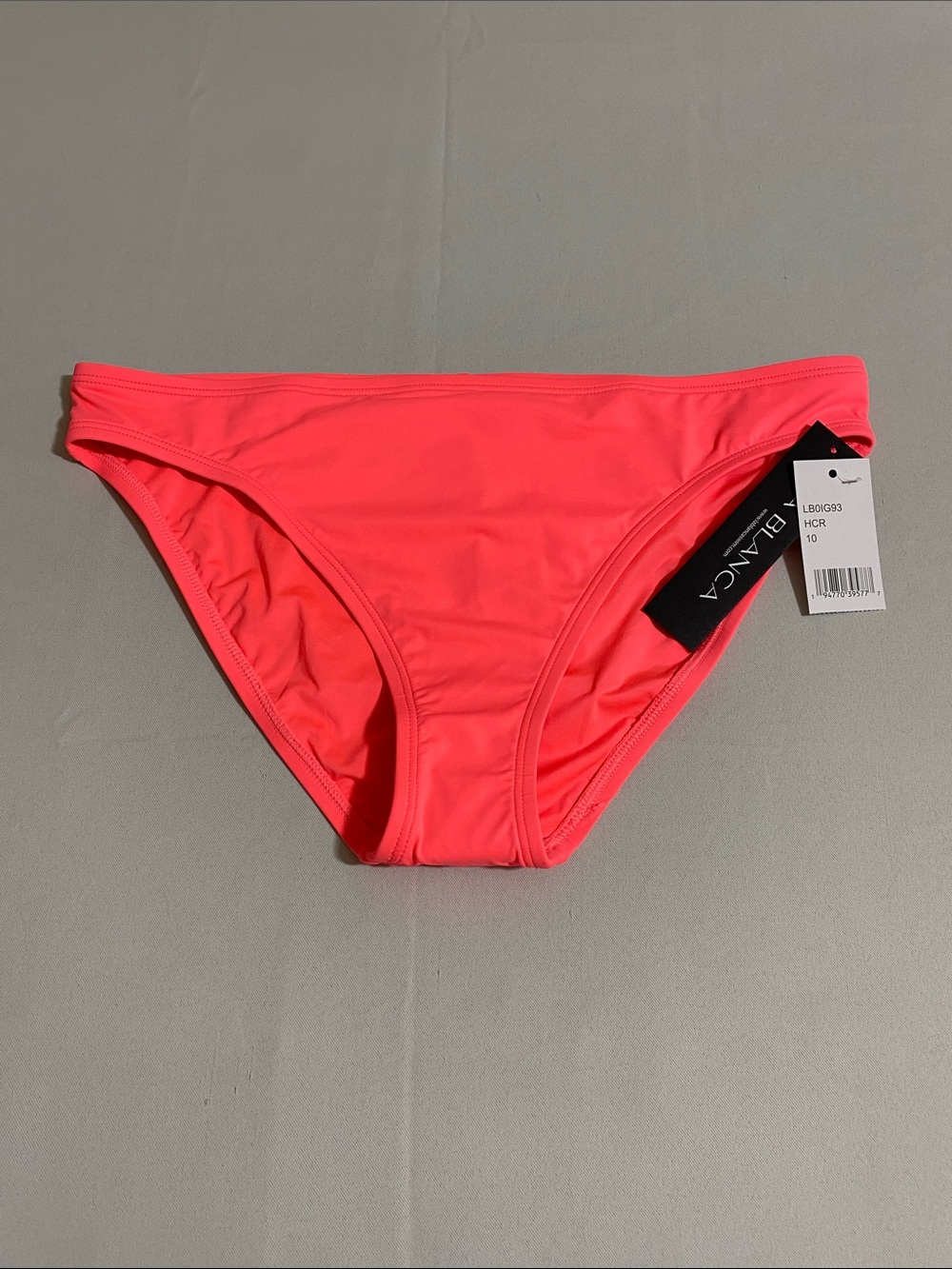 LA BLANCA Classic Hipster Bikini Bottom NEON CORAL Size 10